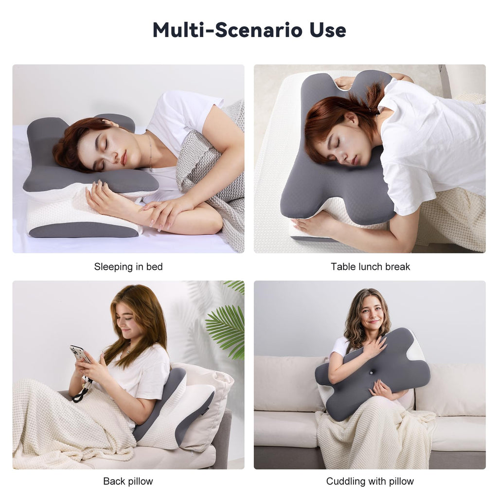 Ergonomic Memory Foam Cervical Pillow with Cover – Adjustable Neck Support for All Sleep Positions